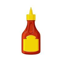 bottle of hot chili sauce on a white isolated background. Vector illustration