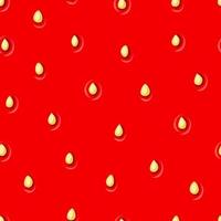 Juicy strawberry texture seamless background. Red pattern with seeds. Vector illustration.