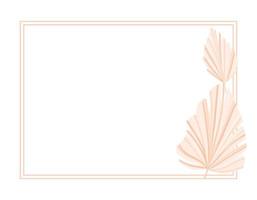 Frame background with dry palm leaves. Decor. Vector illustration.