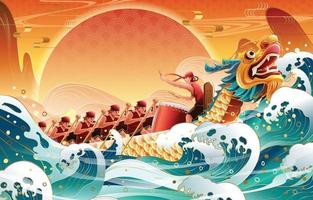 Dragon Boat Festival Concept Background vector