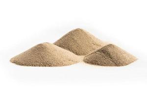 Pile dry sand isolated on white background