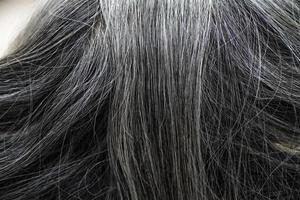Asian elderly women gray hair beautiful color