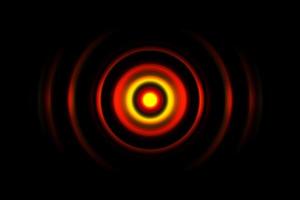 Red digital sound wave or circle signal, abstract background photo