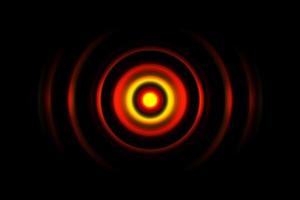 Red digital sound wave or circle signal, abstract background photo