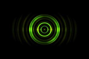 Sound waves oscillating green light with circle spin abstract background photo