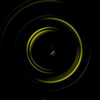 señal de giro amarilla abstracta sobre fondo negro foto