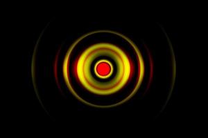 Yellow digital sound wave or circle signal, abstract background photo