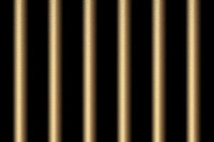 rejas de prisión de cobre sobre fondo negro.