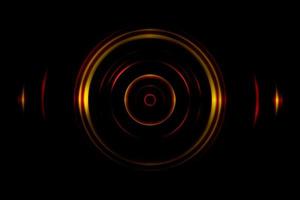 Sound waves oscillating orange light with circle spin abstract background photo