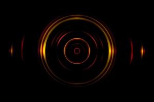 Sound waves oscillating orange light with circle spin abstract background photo