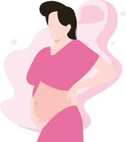 A pregnant lady is standing. vector