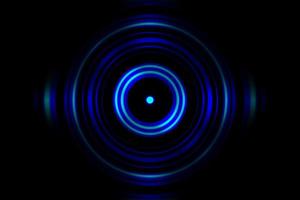 Sound waves oscillating blue light with circle spin abstract background photo