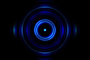 Sound waves oscillating blue light with circle spin abstract background photo