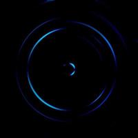 Blue galaxy spiral with circle signal, abstract background photo