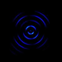 Blue digital sound wave or circle signal, abstract background photo
