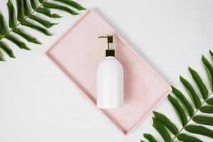 bottle cosmetic with aesthetic background photo