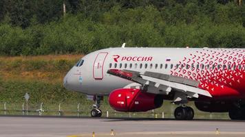 Sukhoi Superjet Rossiya arriving