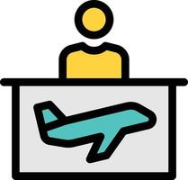 ilustración de vector de recepción de aeropuerto en un fondo. símbolos de calidad premium. iconos vectoriales para concepto y diseño gráfico.