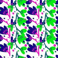 Abstract flowers seamless pattern. vector