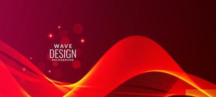 Abstract red wave background design vector