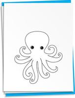 Hand drawn octopus on paper vector