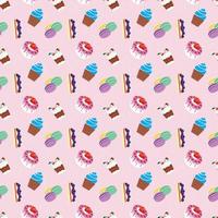 vector pattern with the image of desserts