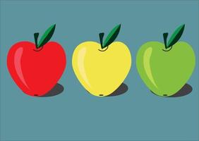 imagen vectorial de manzanas multicolores vector