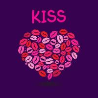 World Kissing Day lettering in lips. Template for card, poster, print. vector
