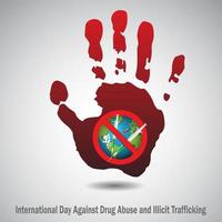 26 June. International day against drug abuse and illicit trafficking banner. vector. vector