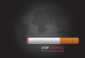 ilustración vectorial, afiche, fondo o pancarta para el día mundial sin tabaco. dejar de fumar
