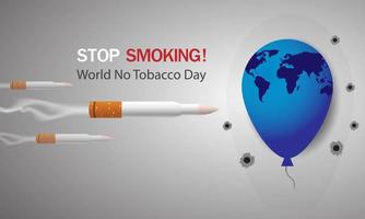 Vector illustration, poster ,Background or banner for world no tobacco day. stop tobacco