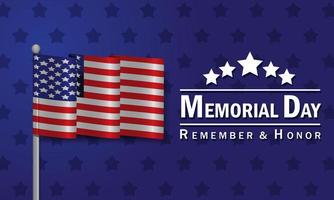 Memorial Day Background Design.Honoring All Who Served. Vector Illustration.