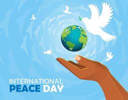 International Peace Day concept. Illustration concept present peace world. Vector illustrate.