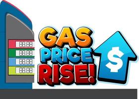 Gas price rise word logo design vector