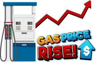 Gas price rise font logo design vector