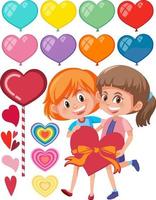 Valentine theme with many hearts vector