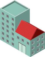 Isometric building on white background vector