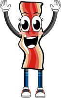 rebanada de tocino con cara feliz vector