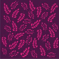 Floral pattern with twigs and leaves, berries and flowers in pink on a dark violet background. Spring ornament. For prints, textile, posters, wrapping paper. vector