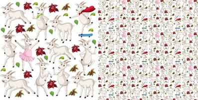 Cute animals cartoon seamless background vector