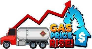 Gas price rise word logo design vector