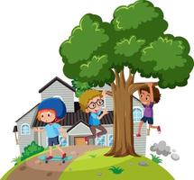 Isolated scene with people cartoon character vector