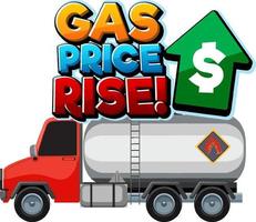 diseño de logotipo de palabra de aumento de precio de gas vector
