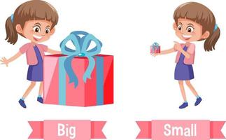 Opposite English Words big and small vector