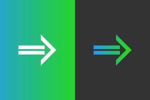 icono de flecha signos símbolos azul verde vector elegante y moderno para su negocio