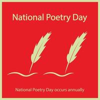 National Poetry Day occurs annually to focus on the theme of change vector