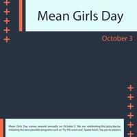 Mean Girls Day comes around annually on October 3 vector