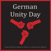 German Unity Day is celebrated on October 3 to commemorate the unification vector