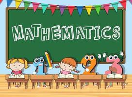 Mathematics on chalkboard banner vector