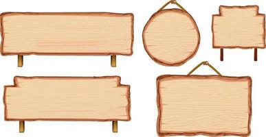 Set of different wooden sign boards
